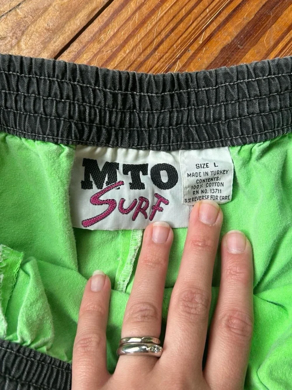 Vintage 90s Men's Retro Bright Green Swim Shorts